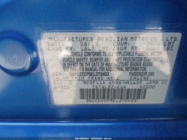 Nissan Versa Note Sv 2014 3N1CE2CP9EL375403 Image 9