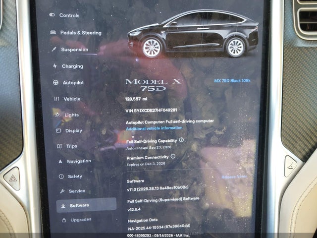 2017 Tesla Model X 100d/75d/90d მანქანა იყიდება აუქციონზე, vin: 5YJXCDE27HF049281, აუქციონის ნომერი: 46095293