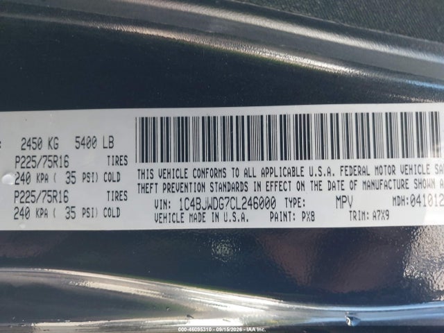 Продаж на аукціоні авто 2012 Jeep Wrangler Unlimited Sport, vin: 1C4BJWDG7CL246000, номер лоту: 46095310