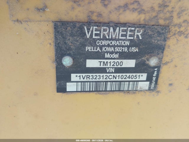 Продажа на аукционе авто 2022 Vermeer Tm12, vin: 1VR32312CN1024051, номер лота: 46095368