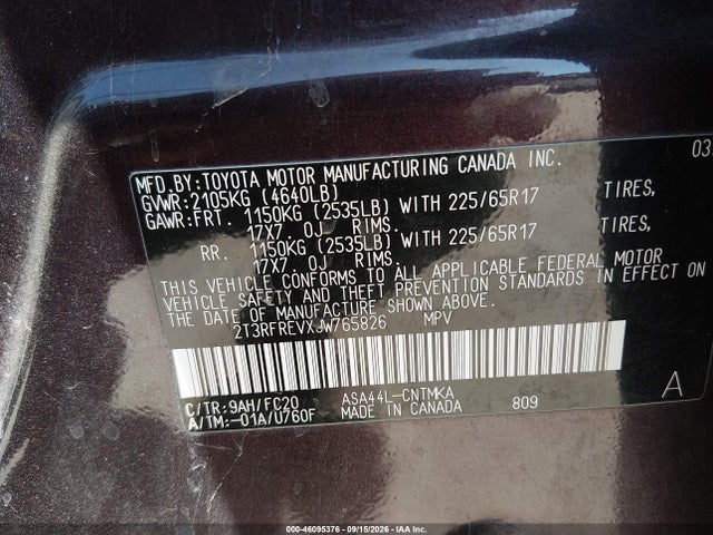 Toyota Rav4 Xle 2018 2T3RFREVXJW765826 Image 9