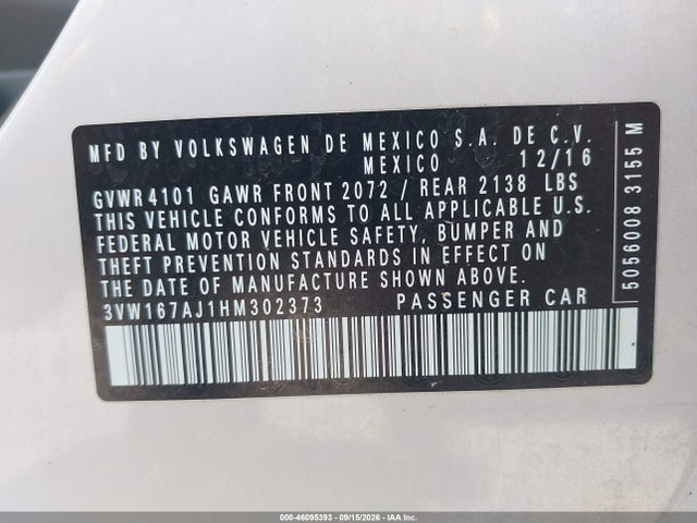 Volkswagen Jetta 1.4t S 2017 3VW167AJ1HM302373 Image 9