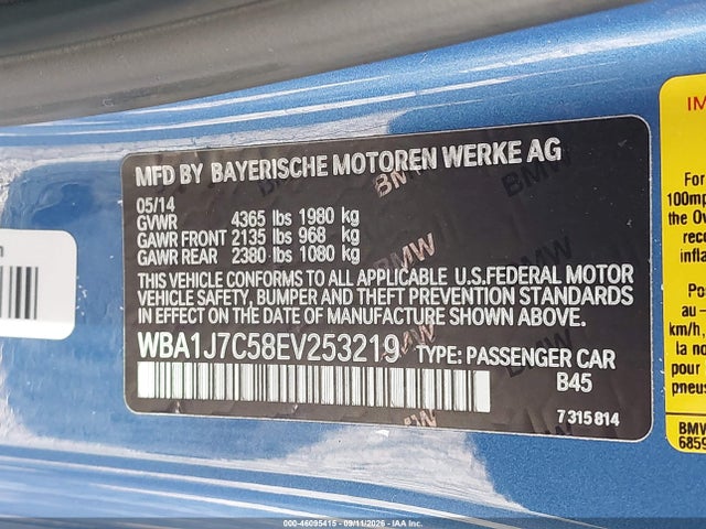 Продаж на аукціоні авто 2014 Bmw M235, vin: WBA1J7C58EV253219, номер лоту: 46095415
