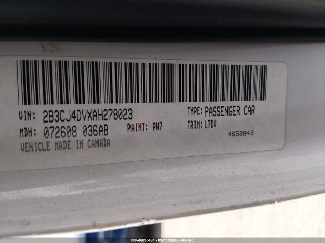 Продажа на аукционе авто 2010 Dodge Challenger Se, vin: 2B3CJ4DVXAH278023, номер лота: 46095481