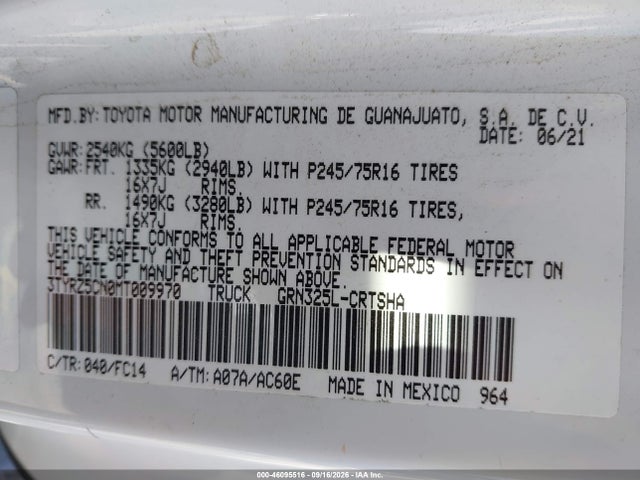 2021 Toyota Tacoma Sr5 V6 მანქანა იყიდება აუქციონზე, vin: 3TYRZ5CN0MT009970, აუქციონის ნომერი: 46095516