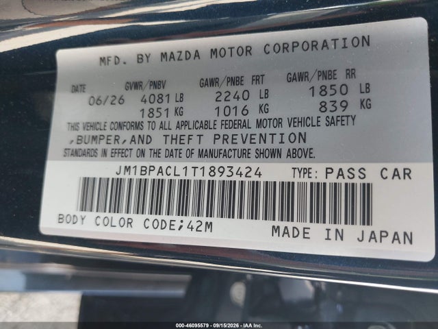 Продажа на аукционе авто 2026 Mazda Mazda3 2.5 S Preferred, vin: JM1BPACL1T1893424, номер лота: 46095579