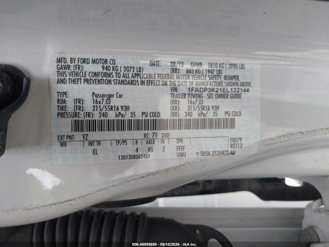 Ford FOCUS SE 2014 1FADP3K21EL132144 Image 9