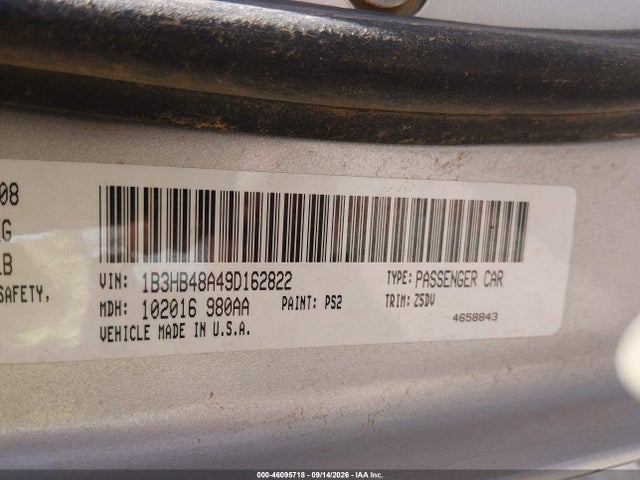 Aukcja sprzedaży 2009 Dodge Caliber Sxt, vin: 1B3HB48A49D162822, numer aukcji: 46095718