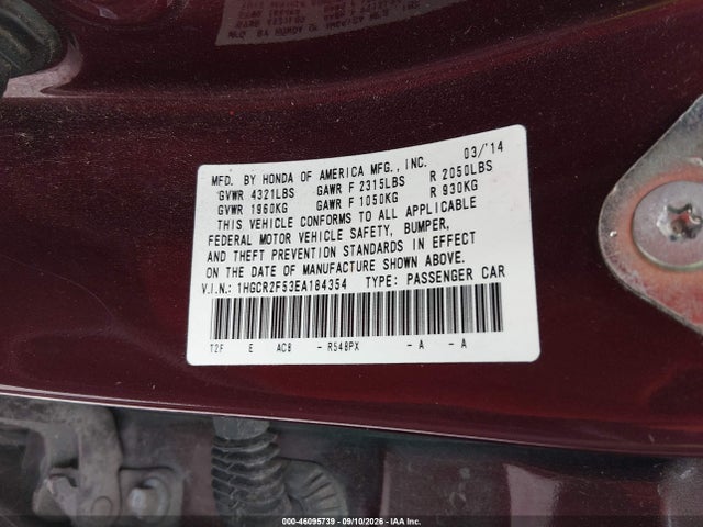 Продажа на аукционе авто 2014 Honda Accord Sport, vin: 1HGCR2F53EA184354, номер лота: 46095739