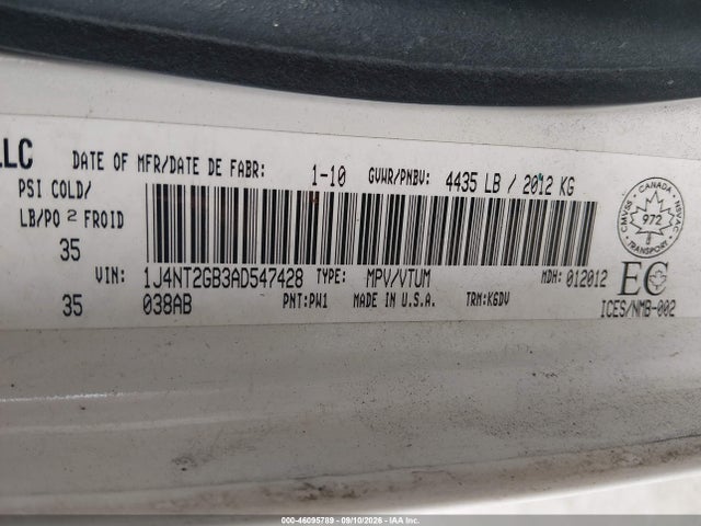 Auction sale of the 2010 Jeep Patriot Sport/north, vin: 1J4NT2GB3AD547428, lot number: 46095789