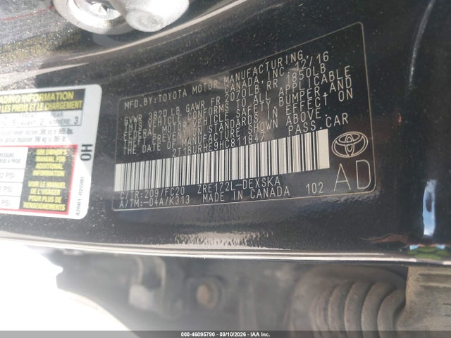 2T1BURHE9HC811847 Toyota COROLLA SE
