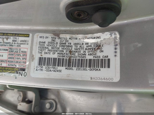 Продажа на аукционе авто 2004 Toyota Corolla Ce, vin: 1NXBR32E84Z275585, номер лота: 46095800