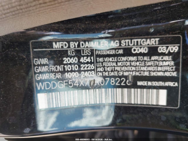 Aukcja sprzedaży 2009 Mercedes-benz C 300 Sport, vin: WDDGF54X79R078226, numer aukcji: 46096003