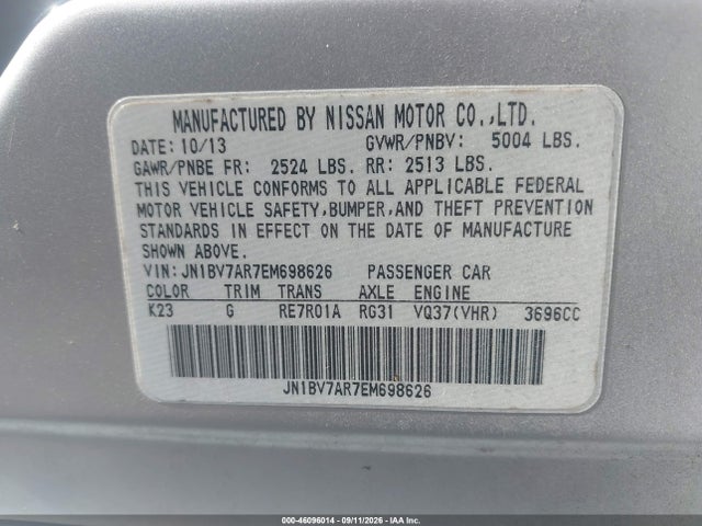 Продаж на аукціоні авто 2014 Infiniti Q50 Sport, vin: JN1BV7AR7EM698626, номер лоту: 46096014