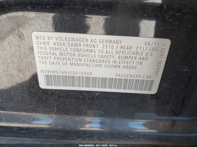 Продаж на аукціоні авто 2012 Volkswagen Cc Sport, vin: WVWMN7AN0CE515268, номер лоту: 46096055