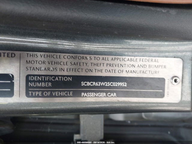 2005 Bentley Continental Gt მანქანა იყიდება აუქციონზე, vin: SCBCR63W25C029952, აუქციონის ნომერი: 46096065