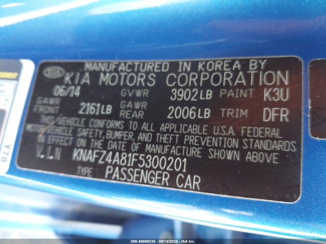 KIA FORTE EX 2015 KNAFZ4A81F5300201 Image 9