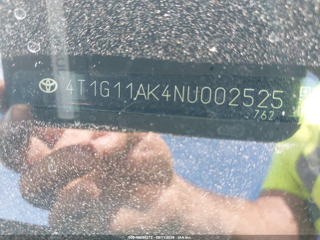 Продажа на аукционе авто 2022 Toyota Camry Se, vin: 4T1G11AK4NU002525, номер лота: 46096273