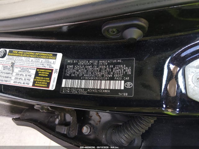 46096296 :رقم المزاد ، 4T1BE46KX9U302391 vin ، 2009 Toyota Camry Le مزاد بيع