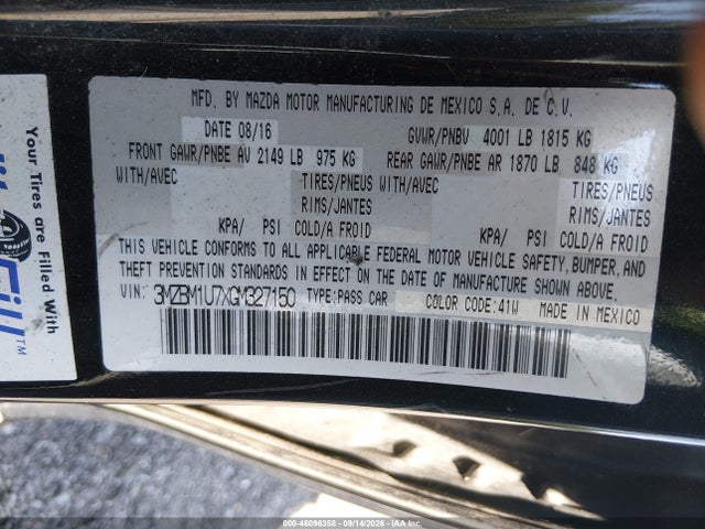 Aukcja sprzedaży 2016 Mazda Mazda3 I Sport, vin: 3MZBM1U7XGM327150, numer aukcji: 46096358