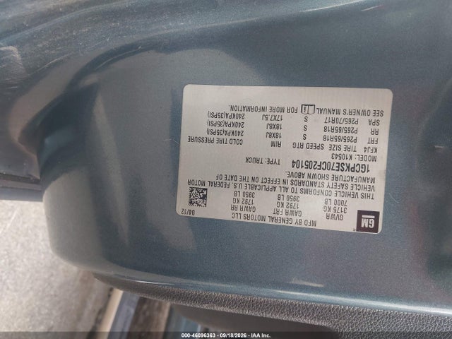 Aukcja sprzedaży 2012 Chevrolet Silverado 1500 Lt, vin: 1GCPKSE70CF205104, numer aukcji: 46096363