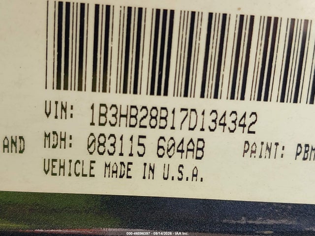 Aukcja sprzedaży 2007 Dodge Caliber, vin: 1B3HB28B17D134342, numer aukcji: 46096397