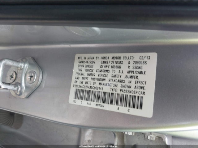 Продаж на аукціоні авто 2013 Acura Tsx 2.4, vin: JH4CU2F43DC009141, номер лоту: 46096405