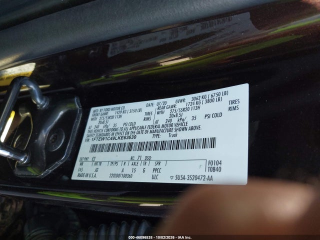 Ford F-150 Xl 2020 1FTEW1C49LKE63630 Image 9