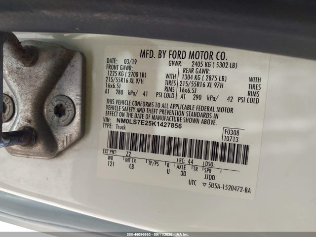 Aukcja sprzedaży 2019 Ford Transit Connect Xl, vin: NM0LS7E25K1427856, numer aukcji: 46096660