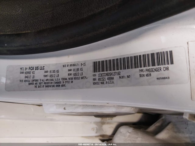 Aukcja sprzedaży 2016 Chrysler 200 Limited, vin: 1C3CCCAB2GN127162, numer aukcji: 46096714