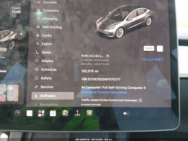 Продажа на аукционе авто 2021 Tesla Model 3 Long Range Dual Motor All-wheel Drive, vin: 5YJ3E1EB2MF975377, номер лота: 46096729