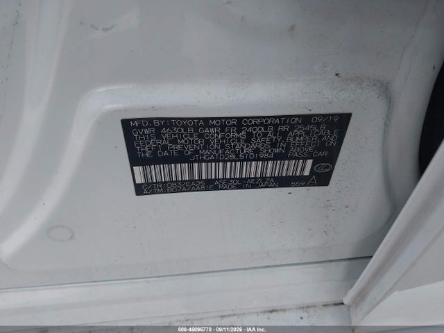 Продаж на аукціоні авто 2020 Lexus Is 300, vin: JTHGA1D28L5101984, номер лоту: 46096770