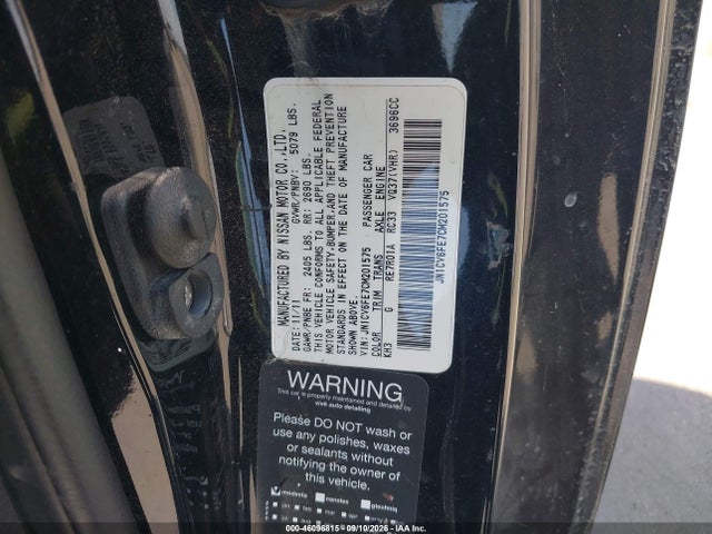 Продаж на аукціоні авто 2012 Infiniti G37, vin: JN1CV6FE7CM201575, номер лоту: 46096815