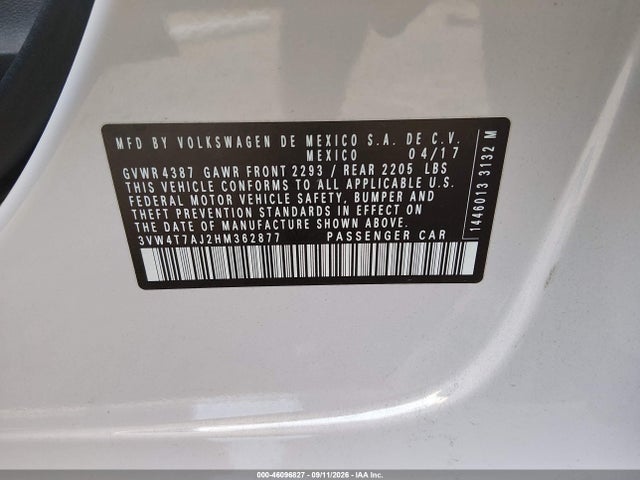 3VW4T7AJ2HM362877 Volkswagen JETTA GLI