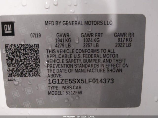 Продажа на аукционе авто 2020 Chevrolet Malibu Fwd Premier, vin: 1G1ZE5SX5LF014373, номер лота: 46096865