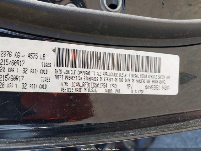 46097027 :رقم المزاد ، 1C4NJRFB1ED501754 vin ، 2014 Jeep Patriot Latitude مزاد بيع