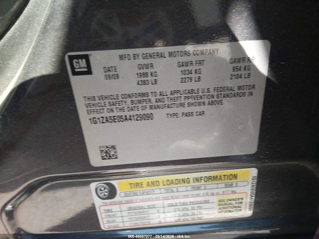46097077 :رقم المزاد ، 1G1ZA5E05A4129090 vin ، 2010 Chevrolet Malibu Ls مزاد بيع