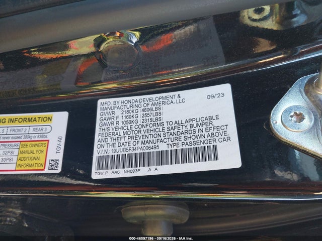Продаж на аукціоні авто 2023 Acura Tlx Standard, vin: 19UUB5F34PA006495, номер лоту: 46097196