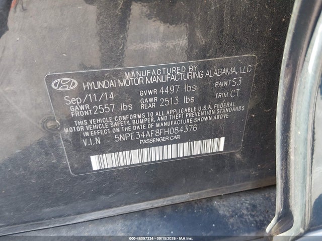 Hyundai Sonata Sport 2015 5NPE34AF8FH084376 Image 9