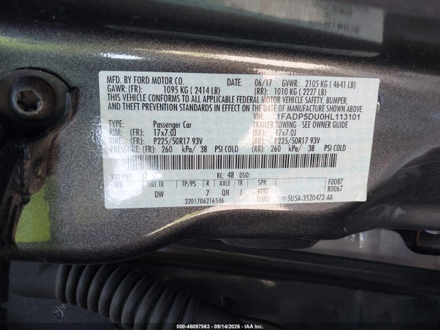 Продажа на аукционе авто 2017 Ford C-max Hybrid Titanium, vin: 1FADP5DU0HL113101, номер лота: 46097563