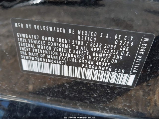 Aukcja sprzedaży 2026 Volkswagen Jetta Se, vin: 3VW7W7BU9TM044079, numer aukcji: 46097634