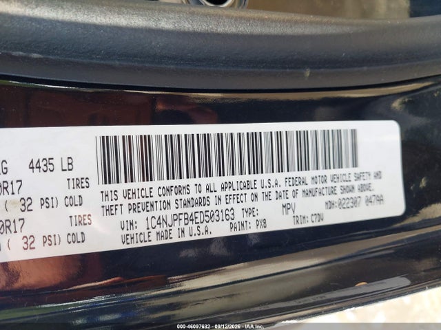 Продаж на аукціоні авто 2014 Jeep Patriot Latitude, vin: 1C4NJPFB4ED503163, номер лоту: 46097682