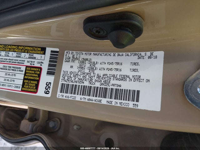 Продаж на аукціоні авто 2018 Toyota Tacoma Sr5 V6, vin: 3TMAZ5CN8JM076594, номер лоту: 46097777
