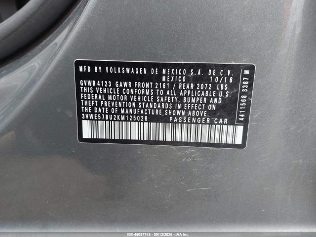 3VWE57BU2KM125028 Volkswagen Jetta 1.4t Sel