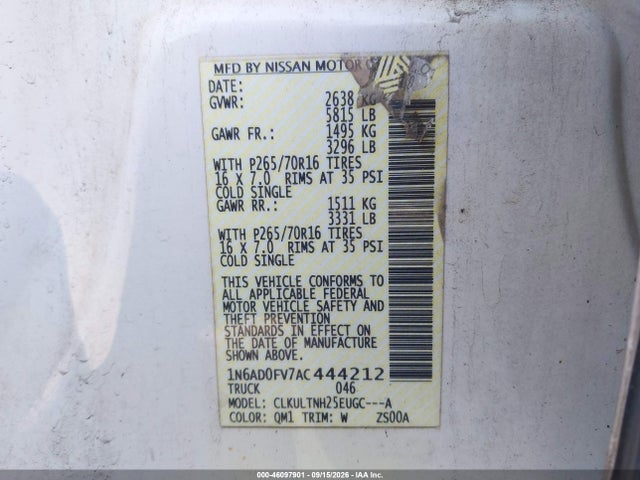 Продаж на аукціоні авто 2010 Nissan Frontier Se, vin: 1N6AD0FV7AC444212, номер лоту: 46097901
