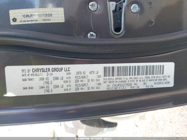 Продажа на аукционе авто 2014 Jeep Patriot Latitude, vin: 1C4NJRFB1ED729320, номер лота: 46097959