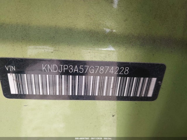 46097993 :رقم المزاد ، KNDJP3A57G7874228 vin ، 2016 Kia Soul + مزاد بيع