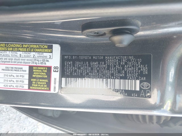 2010 Toyota Corolla Le მანქანა იყიდება აუქციონზე, vin: 2T1BU4EE2AC534424, აუქციონის ნომერი: 46098081