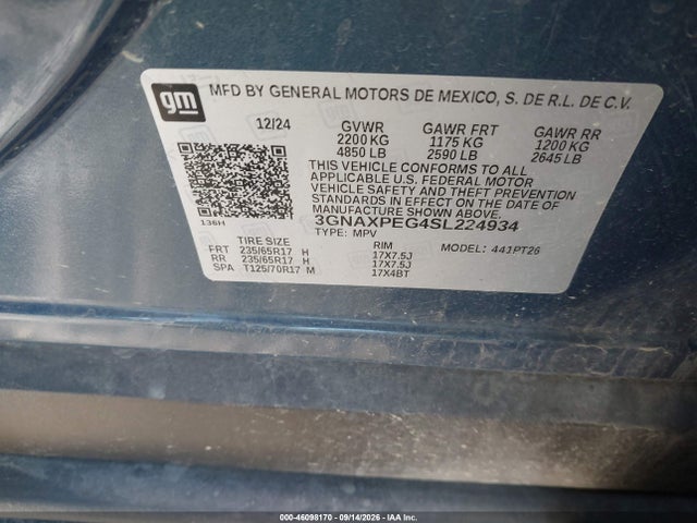 Chevrolet Equinox Awd Lt 2025 3GNAXPEG4SL224934 Image 9