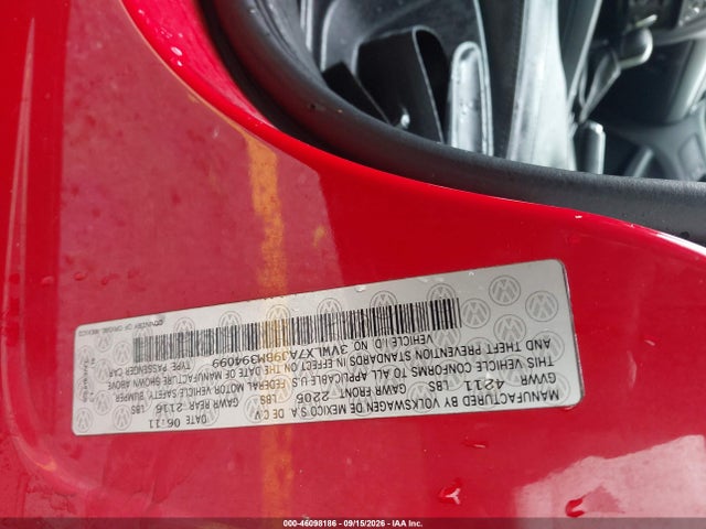 2011 Volkswagen Jetta 2.5l Sel მანქანა იყიდება აუქციონზე, vin: 3VWLX7AJ9BM394099, აუქციონის ნომერი: 46098186